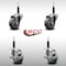 Service Caster 3'' SS Gray Poly Wheel Swivel 3/4'' Expanding Stem Caster Set 2 Brakes, 4PK SCC-SSEX20S314-PPUB-2-TLB-2-34 - alternate 2